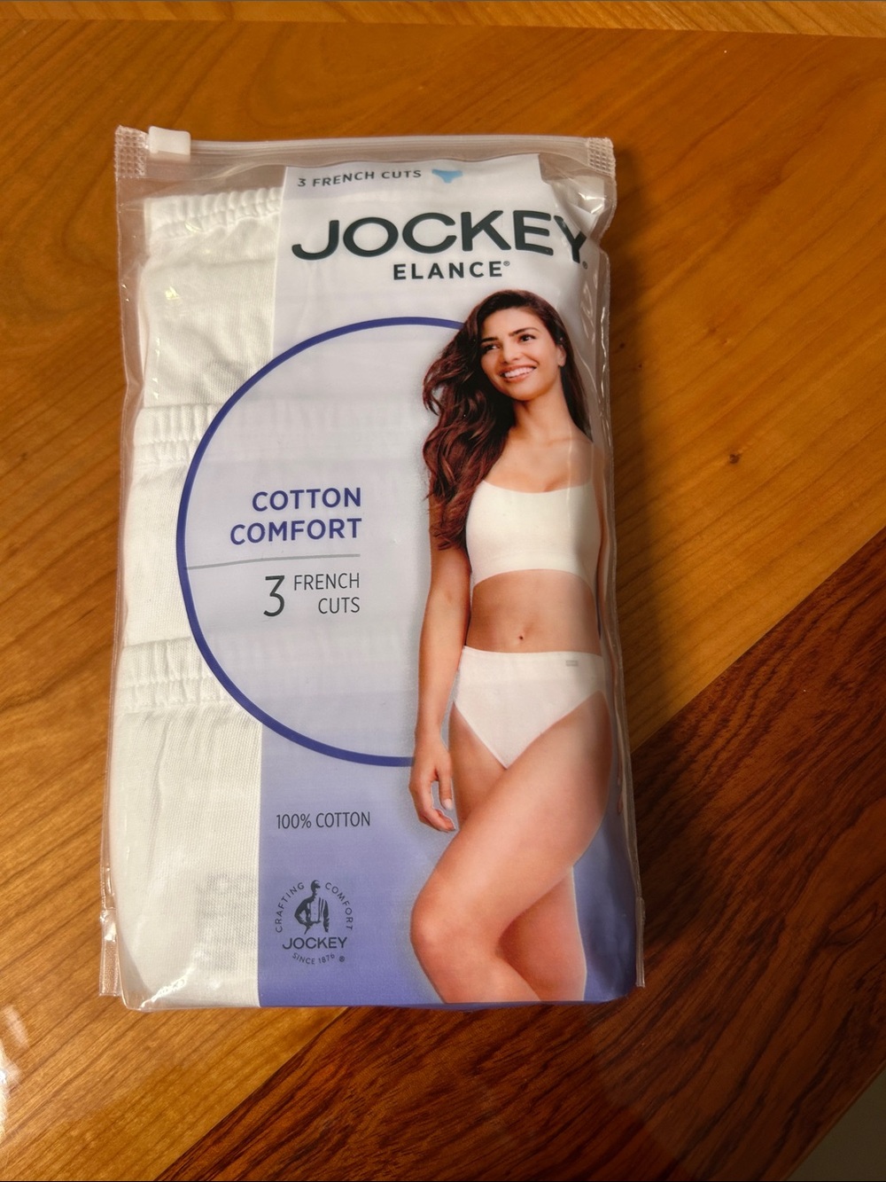 NEW- Size 10- Jockey Elance Women's White Cotton French Cut Briefs - 3 Pack